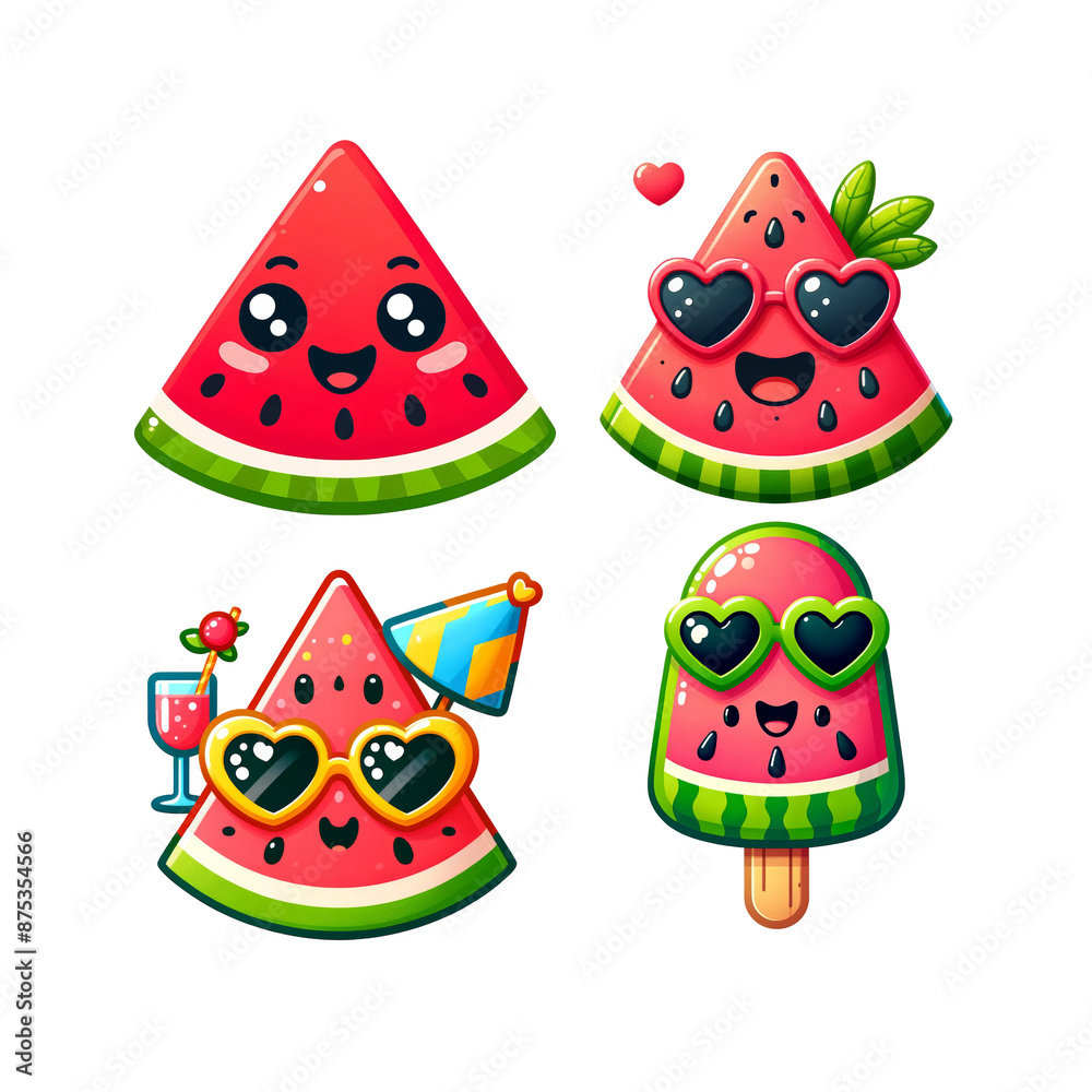 kawaii watermelon sticker set kawaii watermelon sticker set