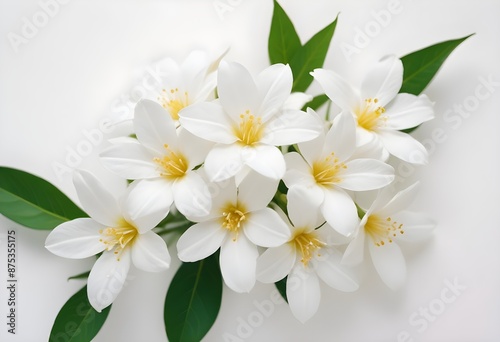 jasmine white flower isolated on white background 