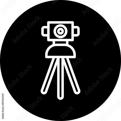 Theodolite Vector Line White Circle Black