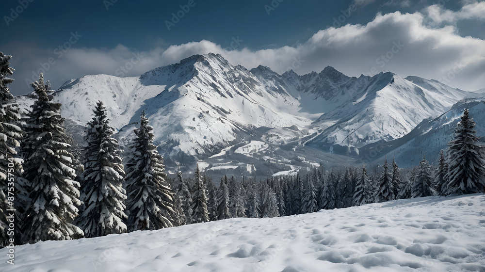 View Of The Snowing Mountains