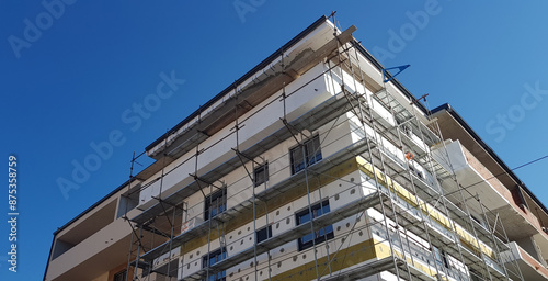 Unfinished building with blue sky