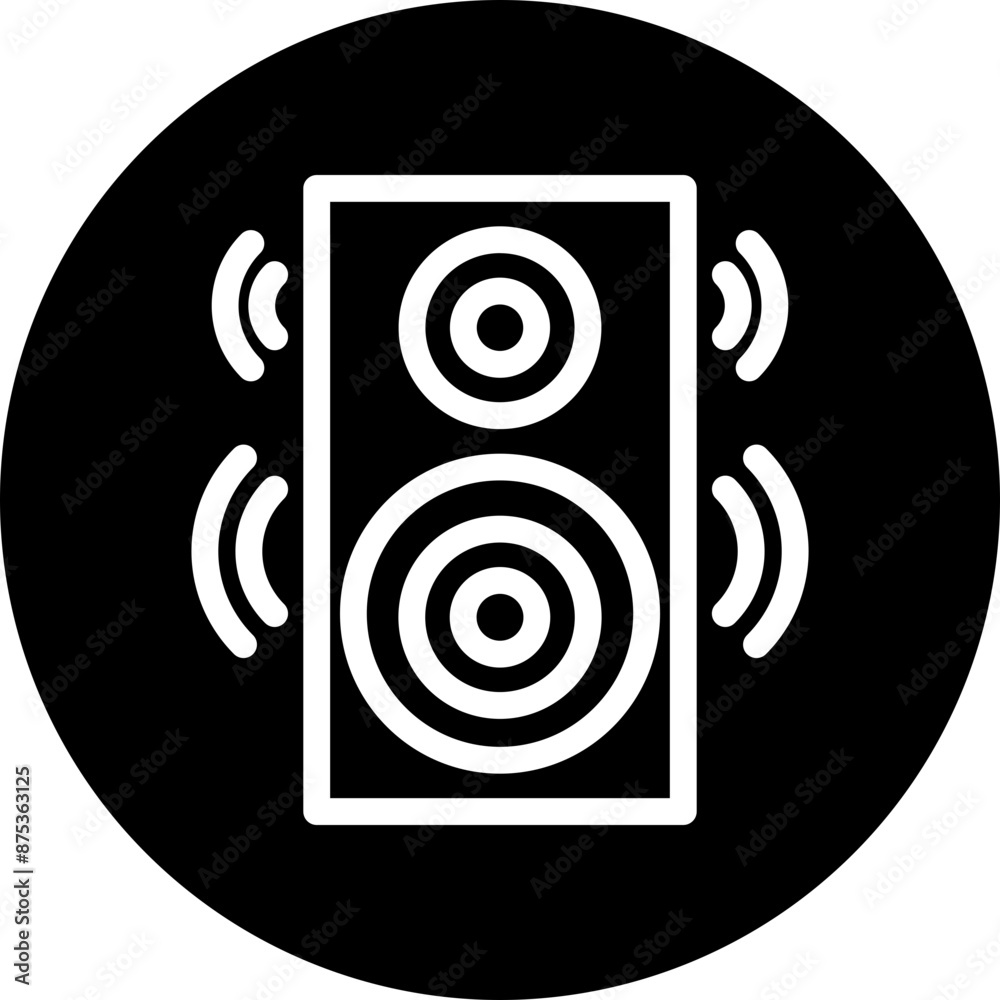 Speaker Vector Line White Circle Black Speaker Vector Line White Circle Black