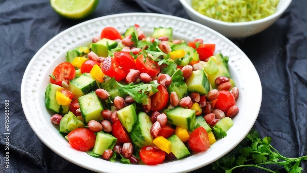 Salad of vegetables with beans. Salad of vegetables with beans.