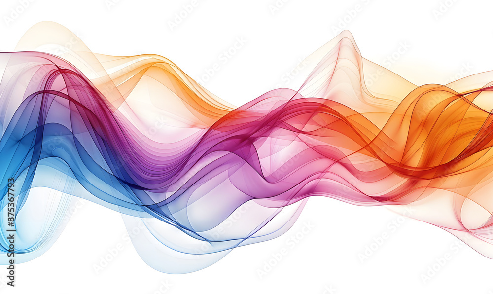 Abstract background design with colorful waves and lines on white, vector illustration of a sound wave or audio spectrum design Abstract background design with colorful waves and lines on white, vector illustration of a sound wave or audio spectrum design