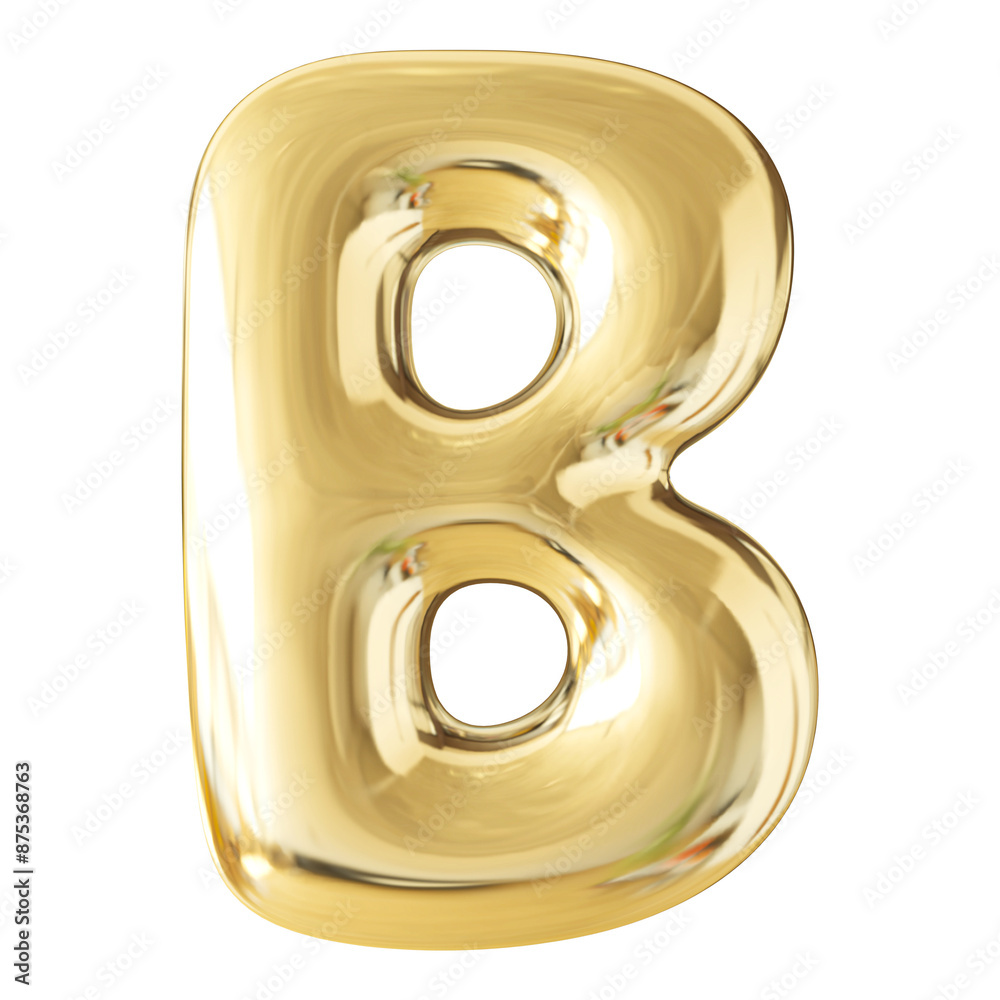Gold 3D Bubble Font Letter B uppercase Gold 3D Bubble Font Letter B uppercase
