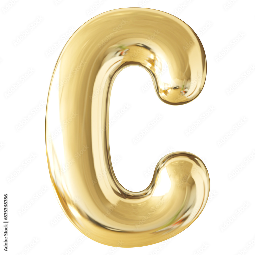 Gold 3D Bubble Font Letter C uppercase Gold 3D Bubble Font Letter C uppercase