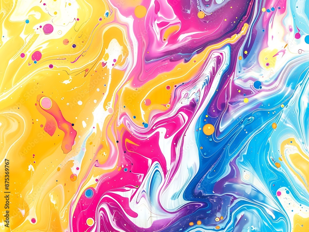 Bright and dynamic marbling background with swirling patterns and color splashes, creating vibrant designs. Bright and dynamic marbling background with swirling patterns and color splashes, creating vibrant designs.