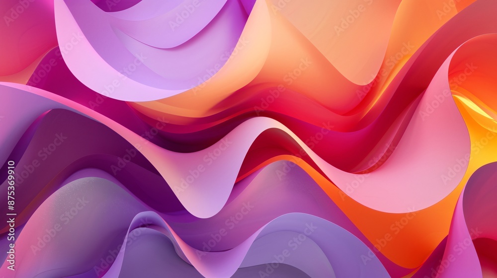 Fototapeta premium 3D render of a colorful abstract background with smooth, overlapping shapes