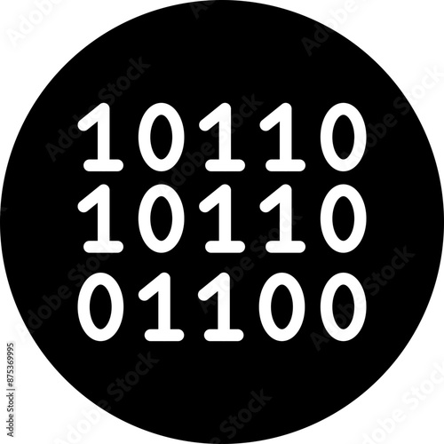 Binary Code Vector Line White Circle Black