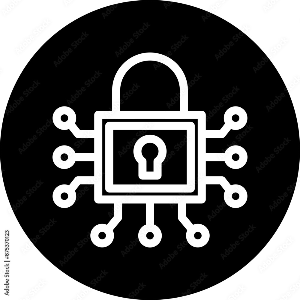 Encryption Vector Line White Circle Black