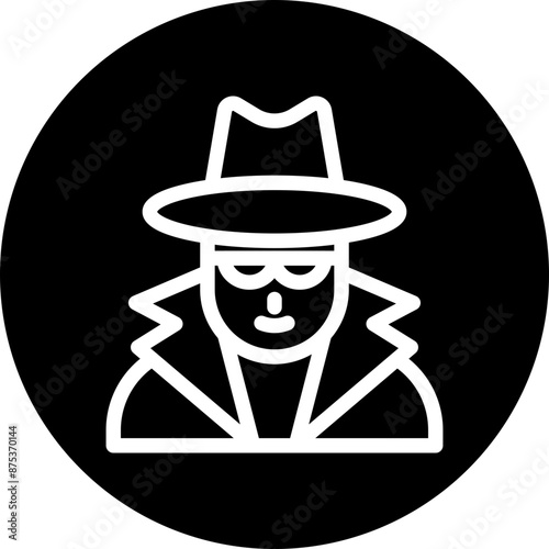 Spy Vector Line White Circle Black