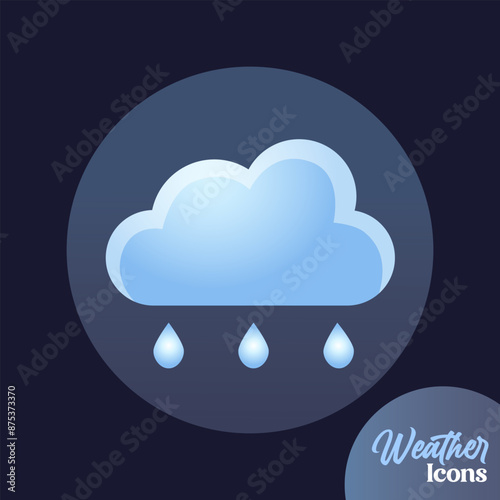 Vector weather icon with little rain for mobile apps, websites, weather forecast, etc.	
