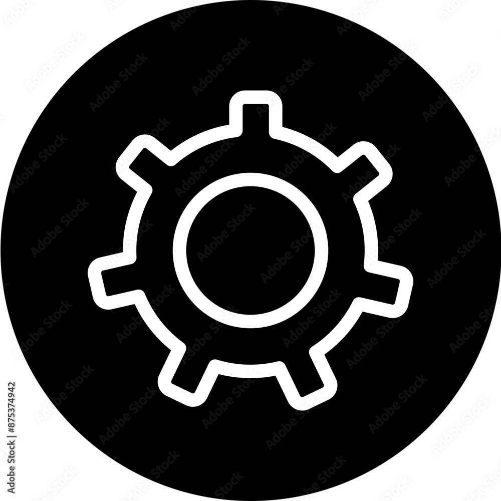 settings Vector Line White Circle Black settings Vector Line White Circle Black