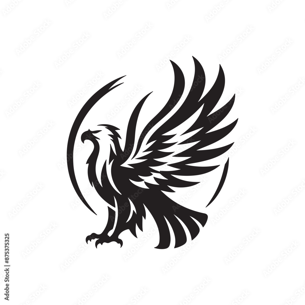 Obraz premium eagle silhouette vector illustration
