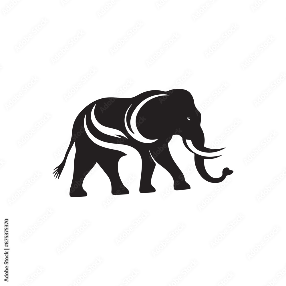 Elephant silhouette isolated on white Elephant silhouette isolated on white