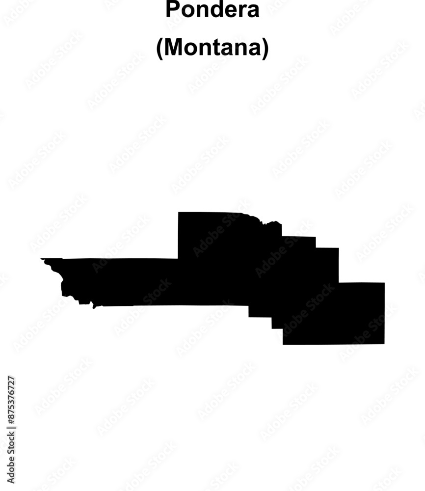 Fototapeta premium Pondera County (Montana) blank outline map