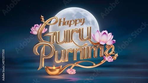 Guru Purnima typography Illustration and Celebration background photo