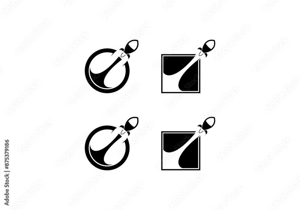 rocket vector Logo design, space emblem, spaceship launch, aviation icon rocket vector Logo design, space emblem, spaceship launch, aviation icon