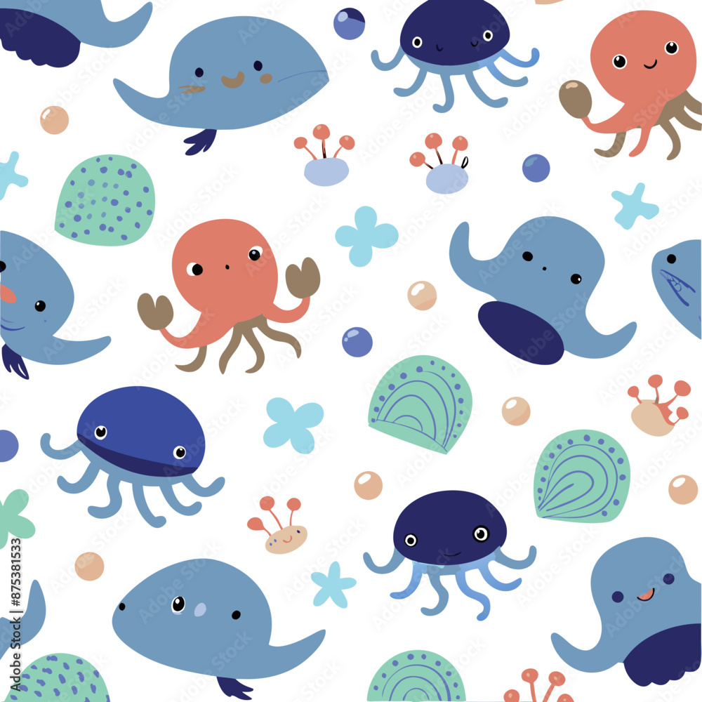 seamless pattern with fishes, seamless pattern with fish, seamless pattern with birds. Fish and Birds Designs for Fabric, Wallpaper, and Graphics seamless pattern with fishes, seamless pattern with fish, seamless pattern with birds. Fish and Birds Designs for Fabric, Wallpaper, and Graphics