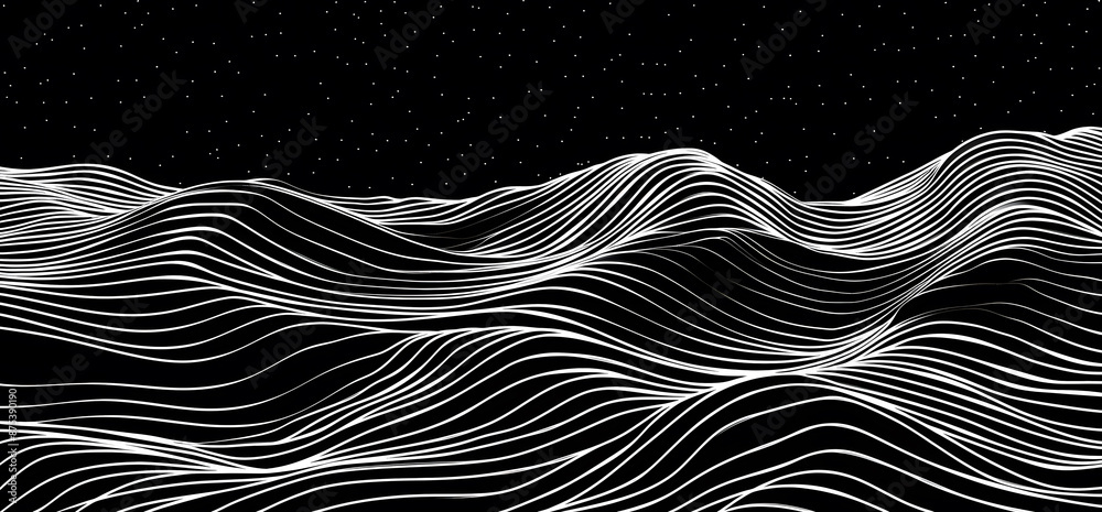 Black and white stripes abstract design background. Black and white stripes represent a rhythmical curve surface designs Black and white stripes abstract design background. Black and white stripes represent a rhythmical curve surface designs