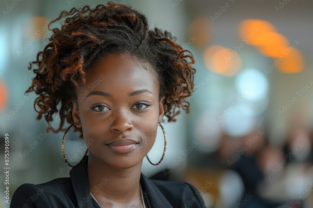 Fototapeta premium Leading the Discussion: Young Businesswoman in a Meeting