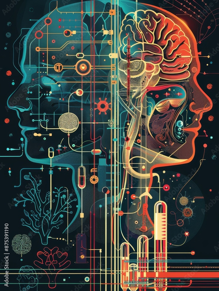 Obraz premium Detailed Illustration Exploring Biological and Medical Science Concepts.