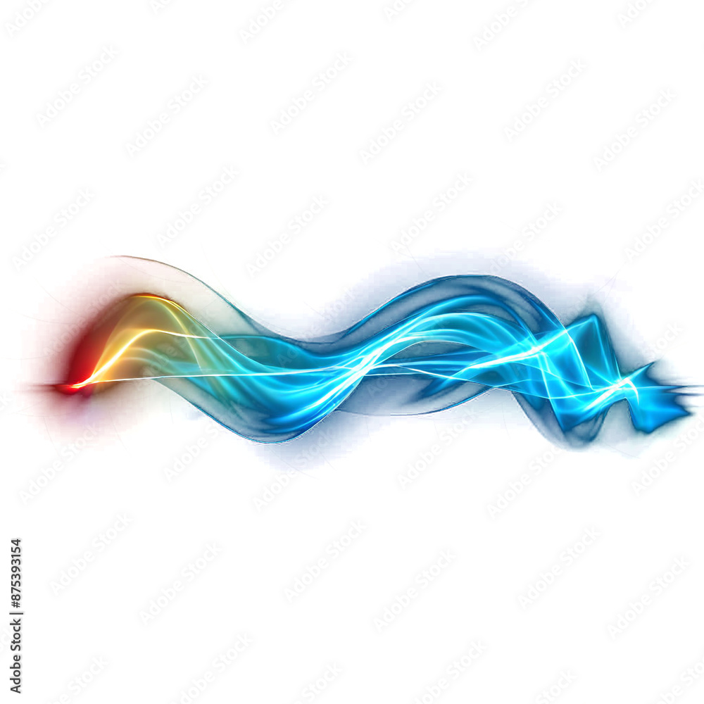 Fototapeta premium Quantum Energy Waves: High-Quality 3D Render on Transparent Background - Dynamic and Intricate Design