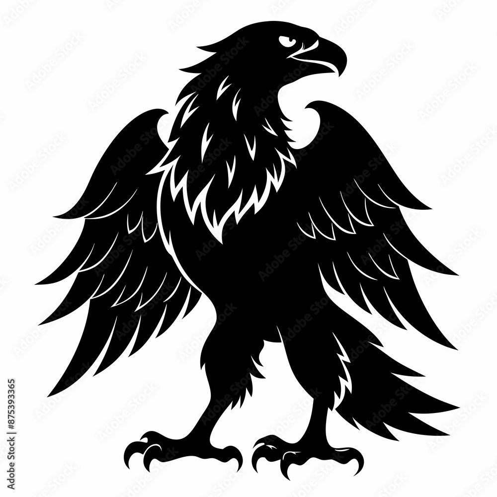 Obraz premium Eagle black silhouette