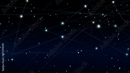 Glowing stars and galaxy network with connecting lines creating magical space illustration interstellar and night sky conceptual image, space concept