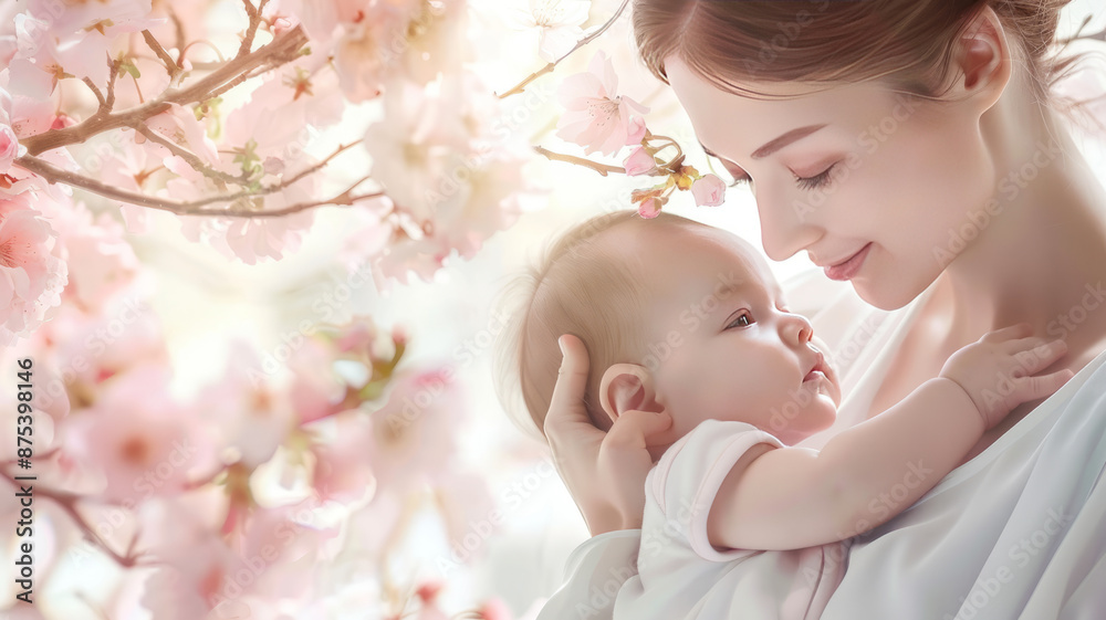baby care with mother, style dream.generative ai baby care with mother, style dream.generative ai
