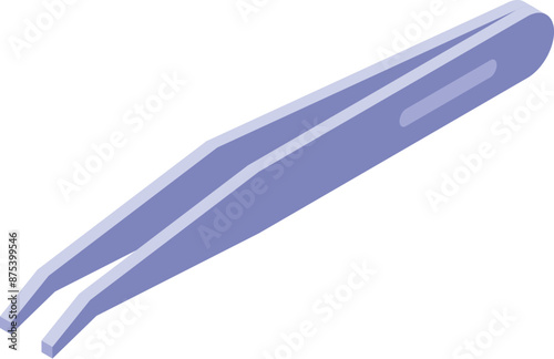 Steel tweezers lying on an empty surface, ready to be used for beauty procedures