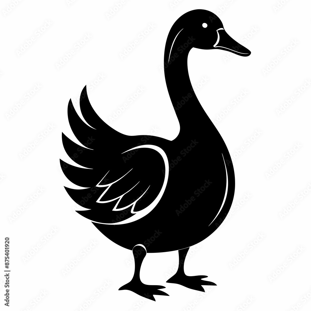Obraz premium Goose black silhouette