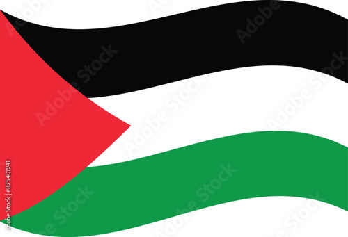 Palestine flag vector, Free Palestine vector, Flat flag vector illustration, Stand with Palestine.