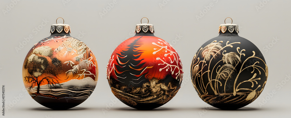 Christmas in Far East Asia. Asian influence on Christmas decorations design Christmas in Far East Asia. Asian influence on Christmas decorations design