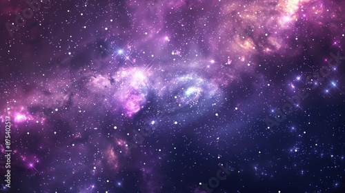 Wallpaper Mural Stunning view of a colorful galaxy with vibrant stars and cosmic dust, showcasing the beauty and vastness of outer space. Torontodigital.ca