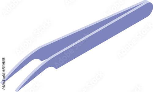 Metal tweezers for eyebrow correction lying on a white background
