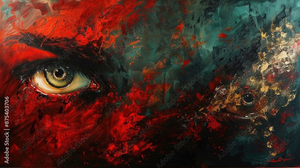 Canvas painting with oil on prepared surface Canvas painting with oil on prepared surface