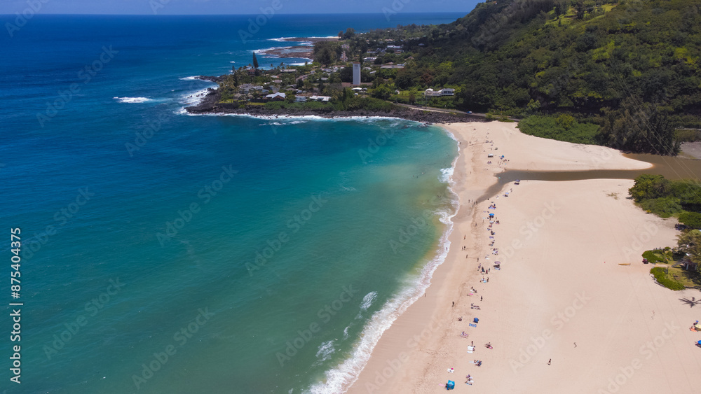 4K drone video of the island of Hawaii over the beaches of Lihue, Kauai 4K drone video of the island of Hawaii over the beaches of Lihue, Kauai