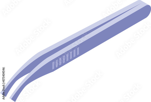 Steel cosmetic tweezers for eyebrows correction lying on white background
