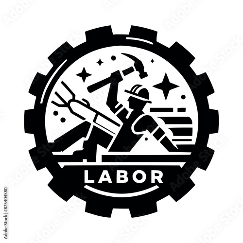 Wallpaper Mural A black labour day logo on white simple background Torontodigital.ca