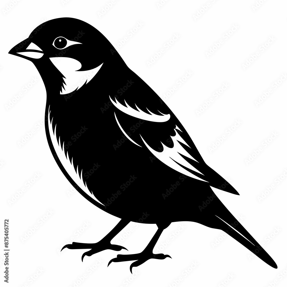 Obraz premium Sparrow black silhouette