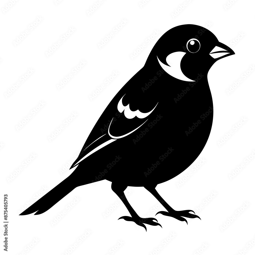 Obraz premium Sparrow black silhouette