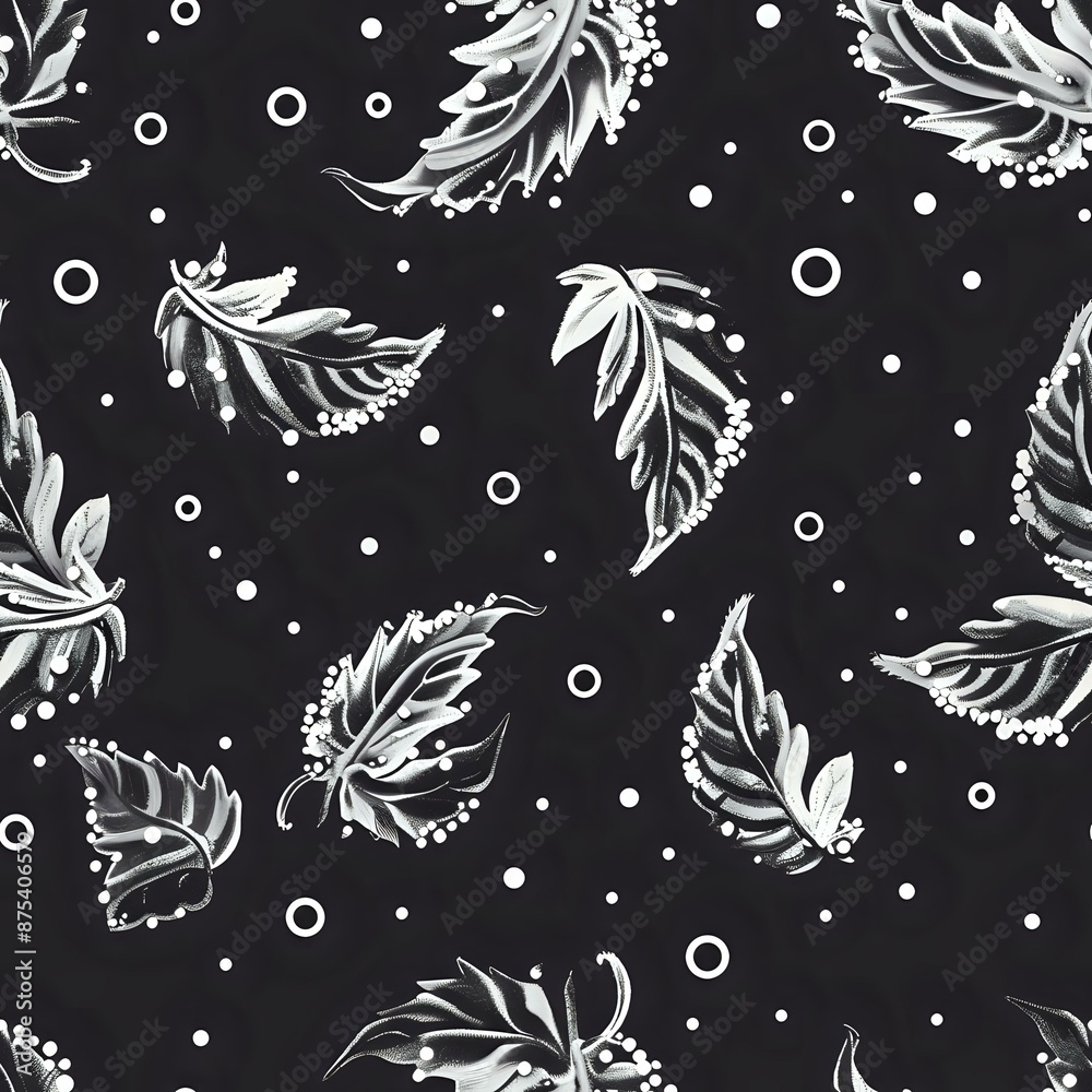 Repeated Leaf Pattern with 3D Effect Repeated Leaf Pattern with 3D Effect