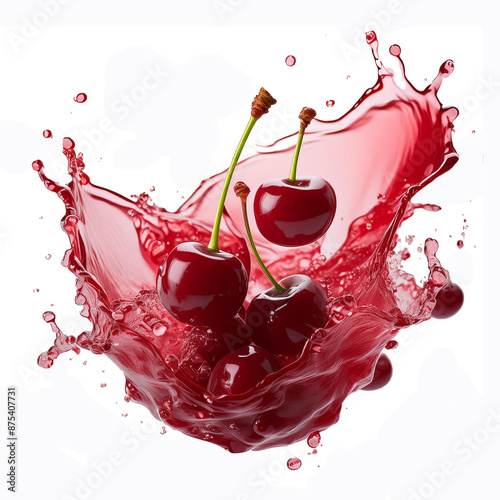 cerise, jus, en verre, rouge, vin, boire, clapoter, cocktail, alcool, éclaboussure, liquide, boisson, isolé, jus, abattre, eau, blanc, verre à vin, frais, verser, fruit, aliment, bar, bouillonner, cer