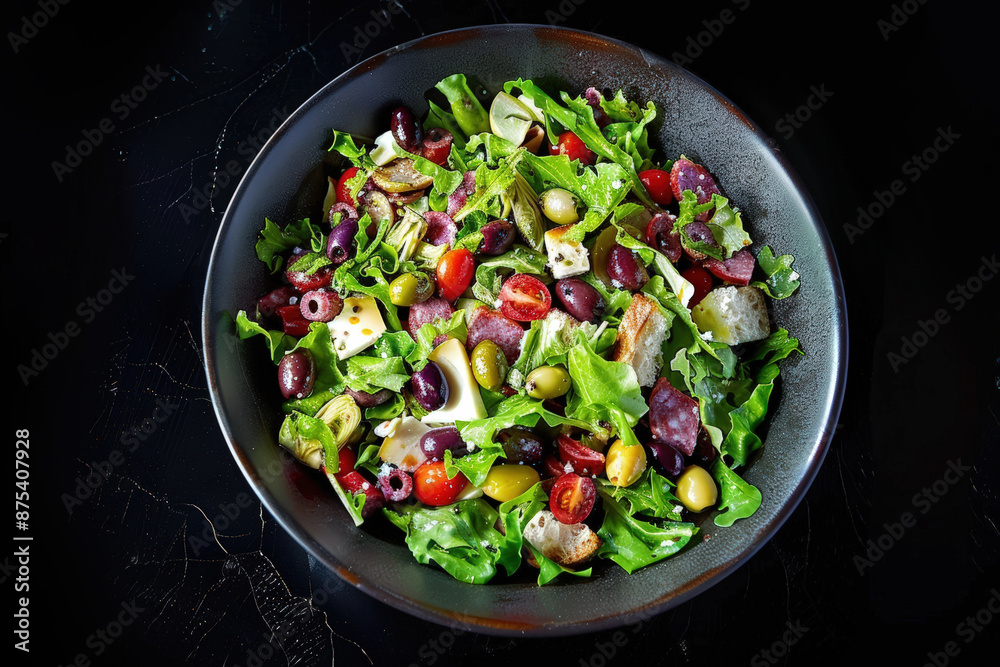 Sumptuous Antipasto Trifle Salad with Mediterranean Ingredients Sumptuous Antipasto Trifle Salad with Mediterranean Ingredients