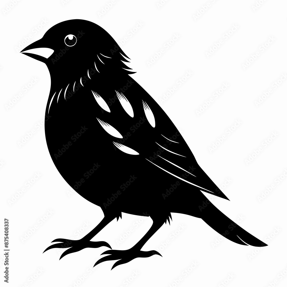 Fototapeta premium Sparrow black silhouette