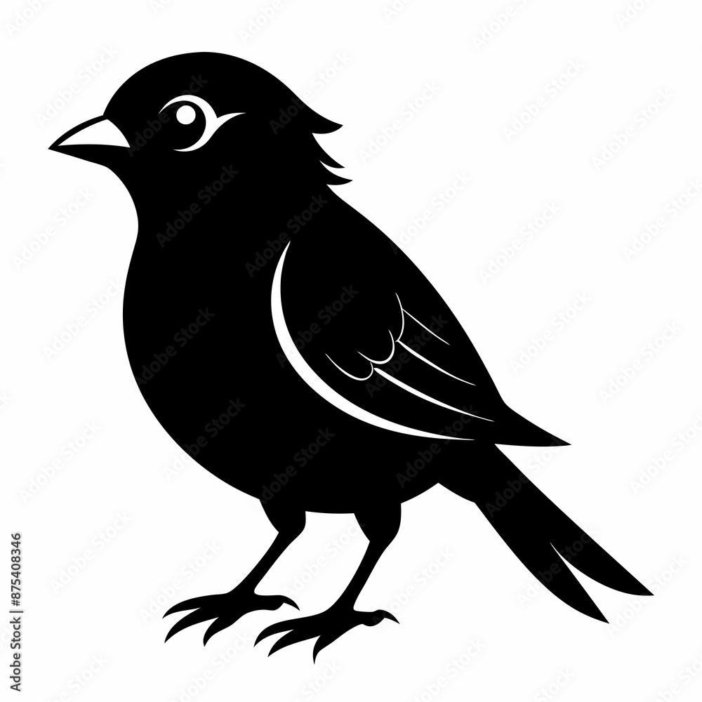 Obraz premium Sparrow black silhouette