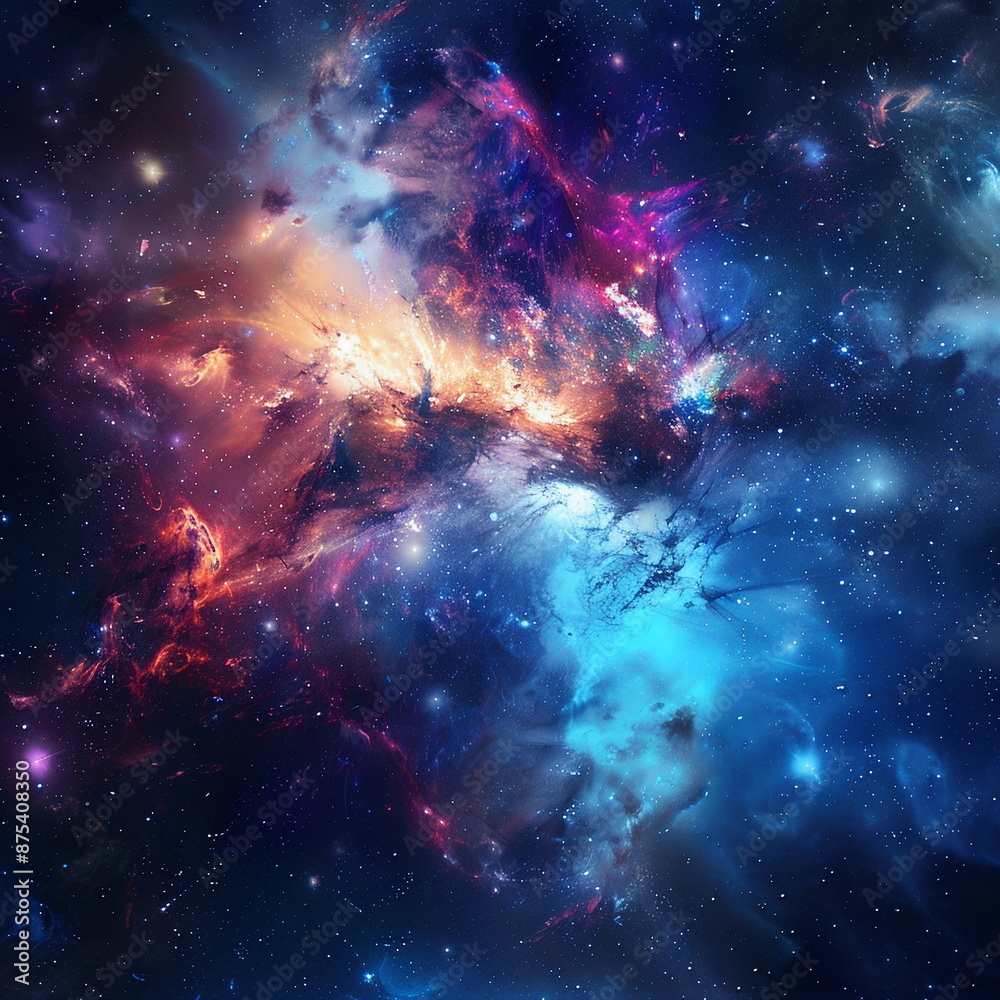Background of a galaxy full of colour and bright stars Background of a galaxy full of colour and bright stars