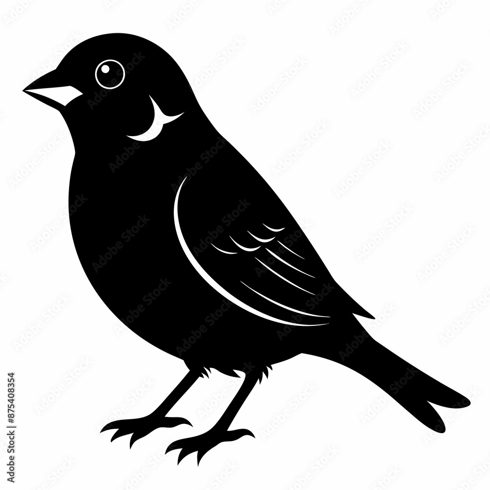 Obraz premium Sparrow black silhouette
