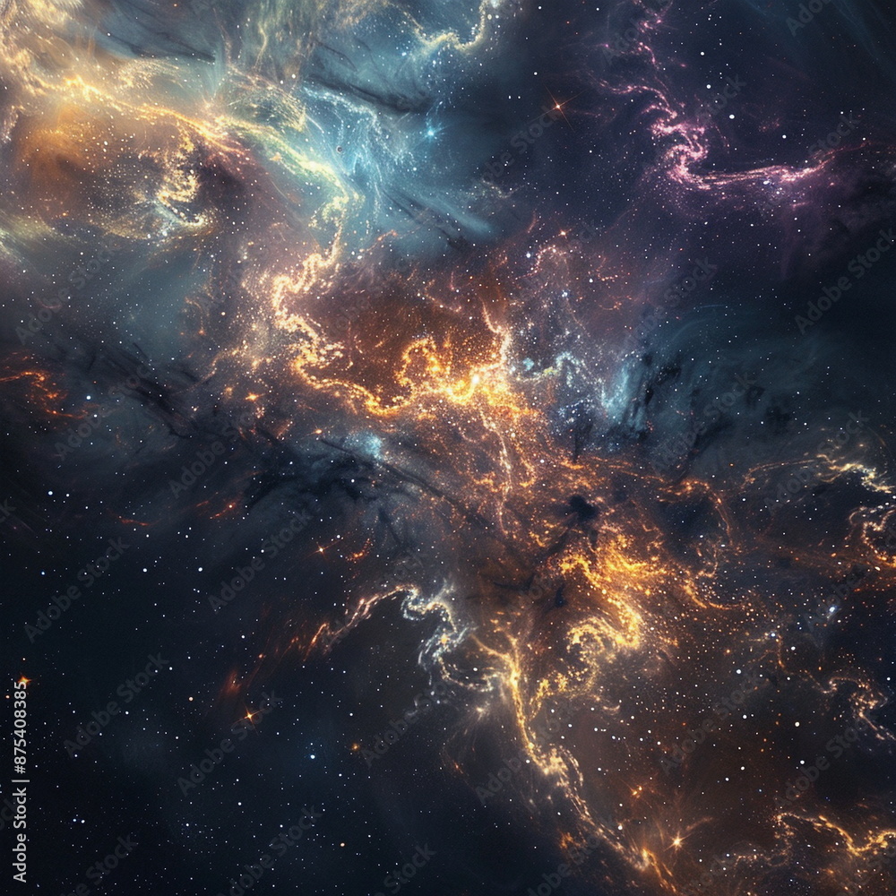 Background of a bright galaxy with stars and nebulae Background of a bright galaxy with stars and nebulae